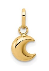 nice little yellow gold puffed moon baby charm
